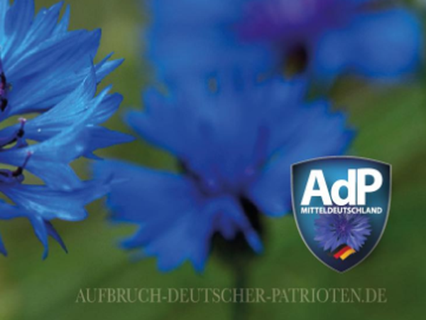 AdP Mitteldeutschland: Parteilogo mit Kornblume 