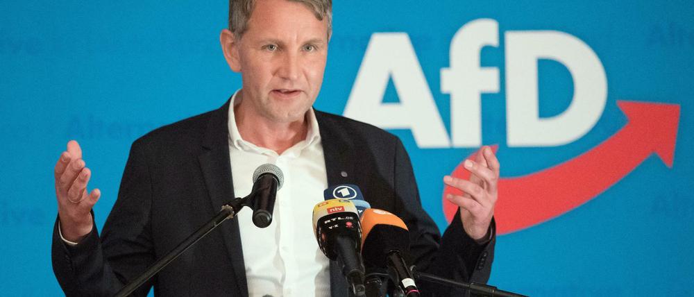Björn Höcke, AfD-Chef in Thüringen, spricht zum Wahlkampfauftakt seiner Partei vor der Landtagswahl in Sachsen