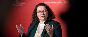 Andrea Nahles ist seit dem 22. April 2018 SPD-Vorsitzende.