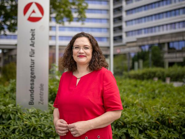 Andrea Nahles ist ab August die neue Vorstandsvorsitzende der Bundesagentur für Arbeit (BA) - und setzt auf das von ihr entwickelte Bürgergeld. 