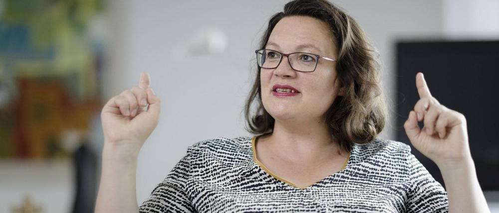 Andrea Nahles (48) ist seit dem 22. April 2018 Vorsitzende der SPD.