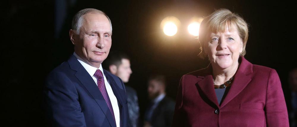 Bundeskanzlerin Angela Merkel empfing den russischen Präsidenten Wladimir Putin zuletzt im Oktober 2016 in Berlin. 