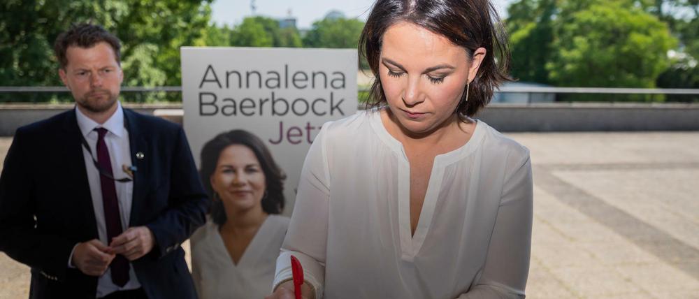 Annalena Baerbock, Kanzlerkandidatin der Grünen, bei der Buchvorstellung Ende Juni. 