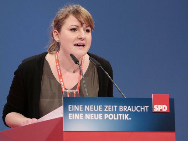Berlins Juso-Vorsitzende Annika Klose im Januar beim Parteitag in Bonn.