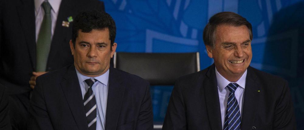Hat im Streit seinen Rücktritt aus Bolsonaros Kabinett erklärt: Brasiliens Justizminister Sergio Mora (l) (Archivbild)