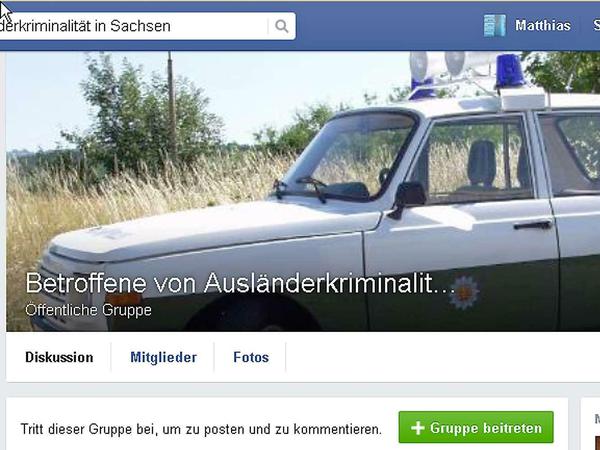 Facebook-Seite "Betroffene von Ausländerkriminalität in Sachsen" 