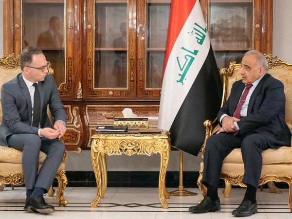 Heiko Maas im Gespräch mit Iraks Ministerpräsident Adil Abdul-Mahdi.