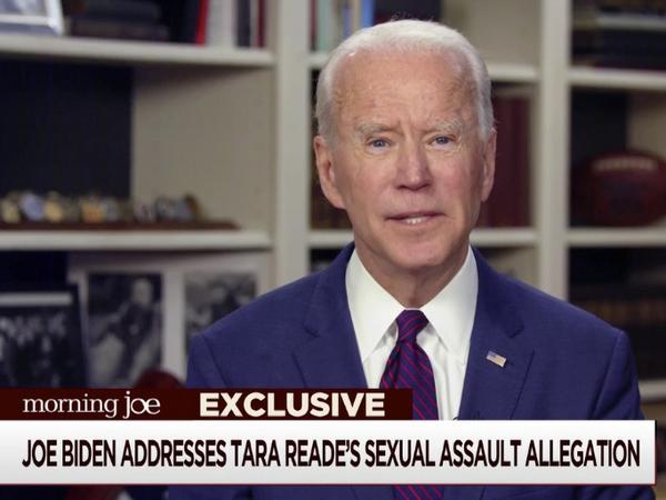 Joe Biden, demokratischer Präsidentschaftsbewerber, im Gespräch mit Co-Moderatorin Brzezinski über die gegen ihn vorgebrachten Vorwürfe eines sexuellen Übergriffs.