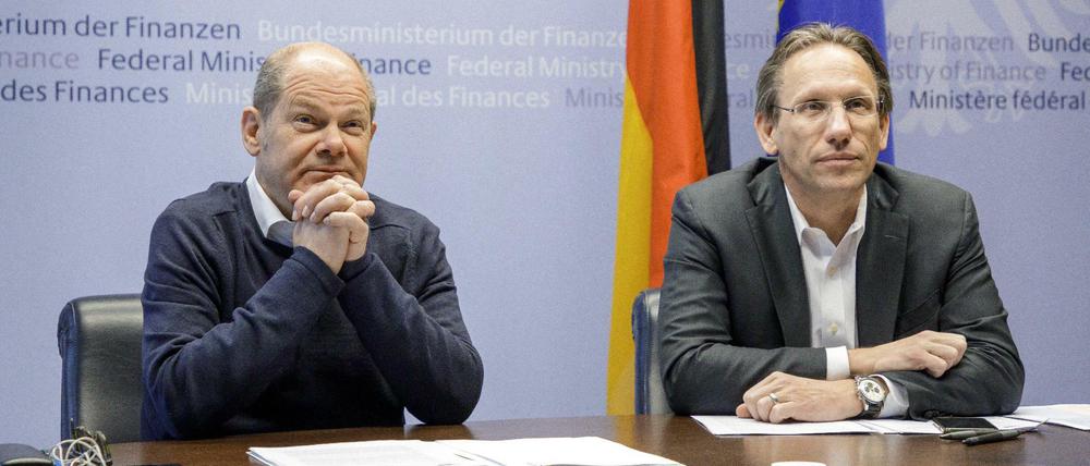 Neu im Fokus der Wirecard-Skandals: Bundesfinanzminister Olaf Scholz und Staatssekretär Joerg Kukies.