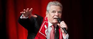 Verteidigt Wachstum und Wettbewerb: Bundespräsident Joachim Gauck am Donnerstag bei der Podiumsdiskussion in der Stuttgarter Hanns-Martin-Schleyer-Halle während des Evangelischen Kirchentages. 