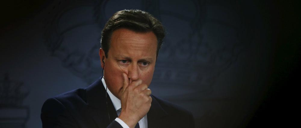 Unter Druck. Der britische Premier David Cameron.