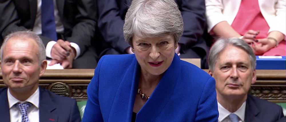 Die britische Regierungschefin Theresa May am Mittwoch bei ihrer letzten Fragestunde im Unterhaus.