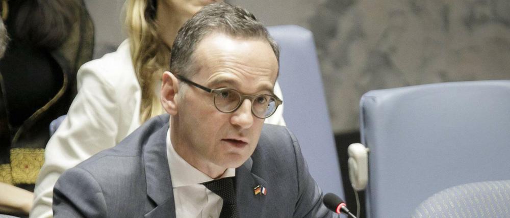 Der Bundesaußenminister Heiko Maas (SPD) leitet die Sitzung des UN-Sicherheitsrates.