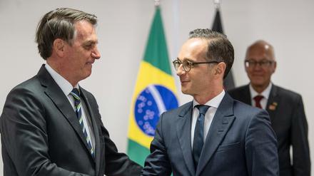 Außenminister Heiko Maas traf Präsident Jair Bolsonaro in der brasilianischen Hauptstadt Im April.