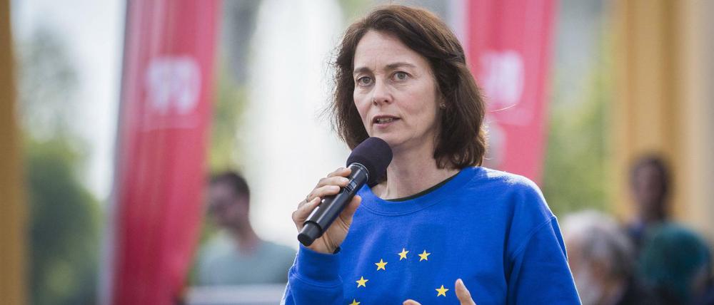 Als Spitzenkandidatin für die Europawahl macht Justizministerin Katharina Barley Wahlkampf für die SPD.