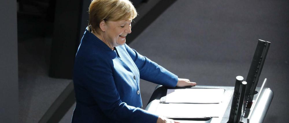 Bundeskanzlerin Angela Merkel bei ihrer Regierungserklärung am Mittwoch.