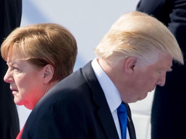 Verschiedene Richtungen: Bundeskanzlerin Angela Merkel (CDU) und der Präsident der Vereinigten Staaten von Amerika, Donald Trump.