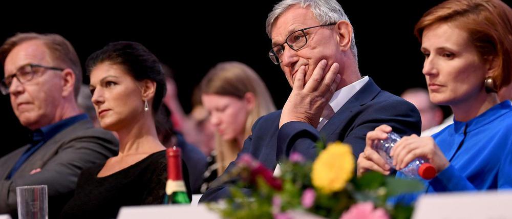 Die Linken-Fraktionschefs Dietmar Bartsch und Sahra Wagenknecht und die Parteichefs Bernd Riexinger und Katja Kipping