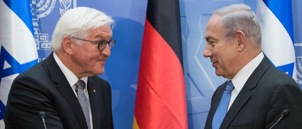 Bundespräsident Frank-Walter Steinmeier und der israelische Ministerpräsident Benjamin Netanjahu in Jerusalem.