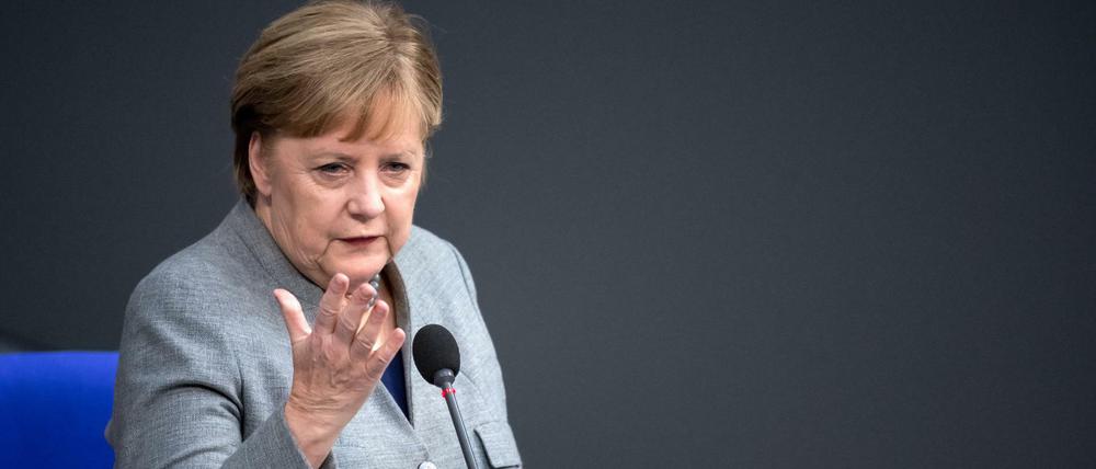 Angela Merkel bei der Regierungsfragestunde am Mittwoch.