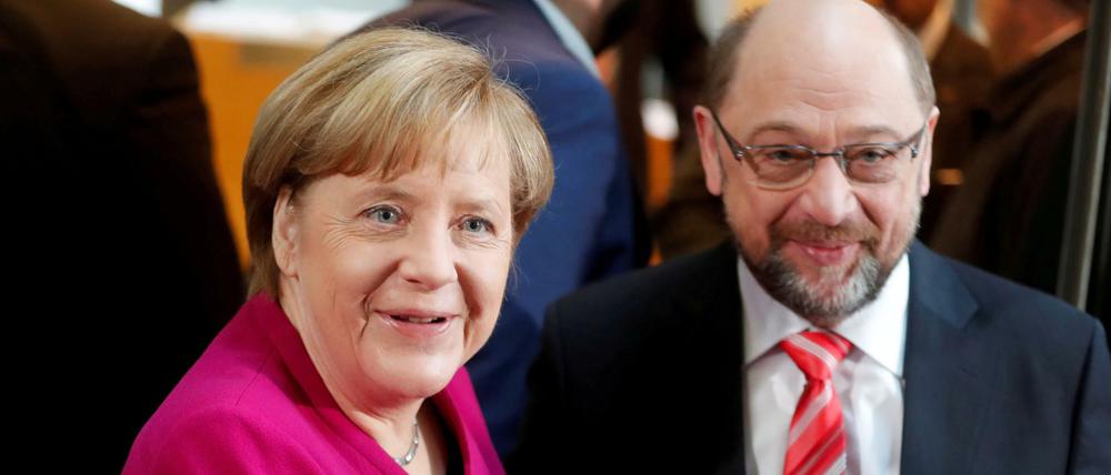 Eine Linie bei den Steuern? Angela Merkel und Martin Schulz.