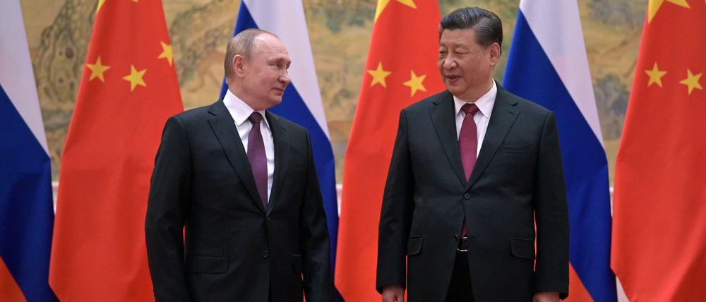 Russischer Präsident Vladimir Putin und chinesischer Präsident Xi Jinping
