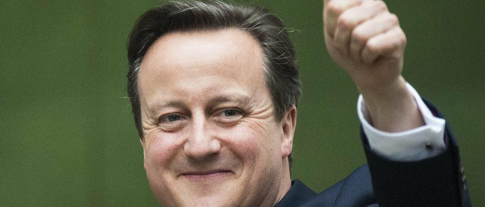 Strahlender Sieger: David Cameron gewinnt überraschend deutlich. 