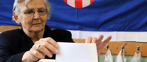 Wahl für Europa. Eine Kroatin bei der Stimmabgabe in Zagreb.