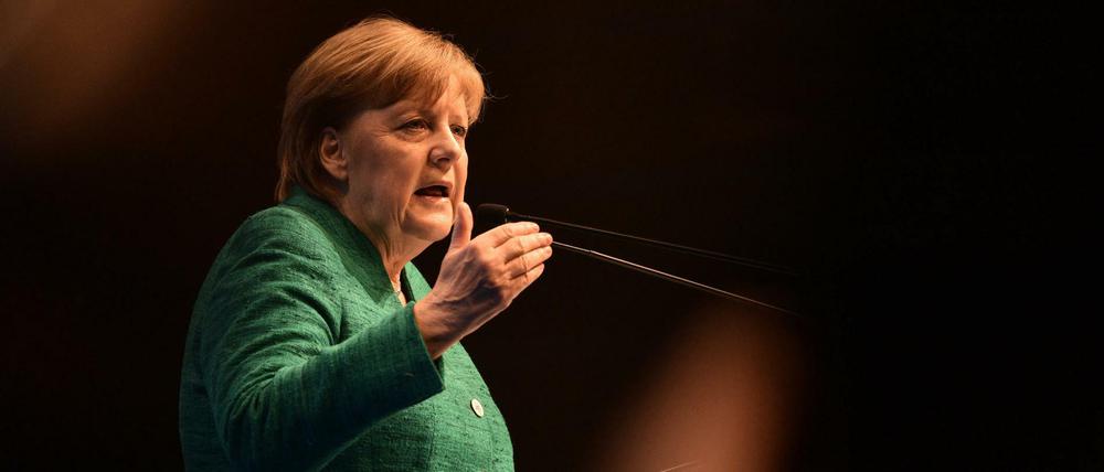 Bundeskanzlerin Angela Merkel am 15.12.2017 beim CSU-Parteitag in Nürnberg. 