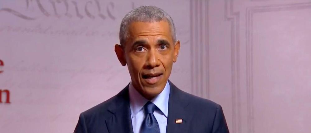 Der frühere US-Präsident Barack Obama bei seine per Video eingespielten Rede 