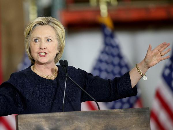 Die demokratische Präsidentschaftsbewerberin Hillary Clinton bei einem Wahlkampfauftritt am Montag in Cleveland im Bundesstaat Ohio.