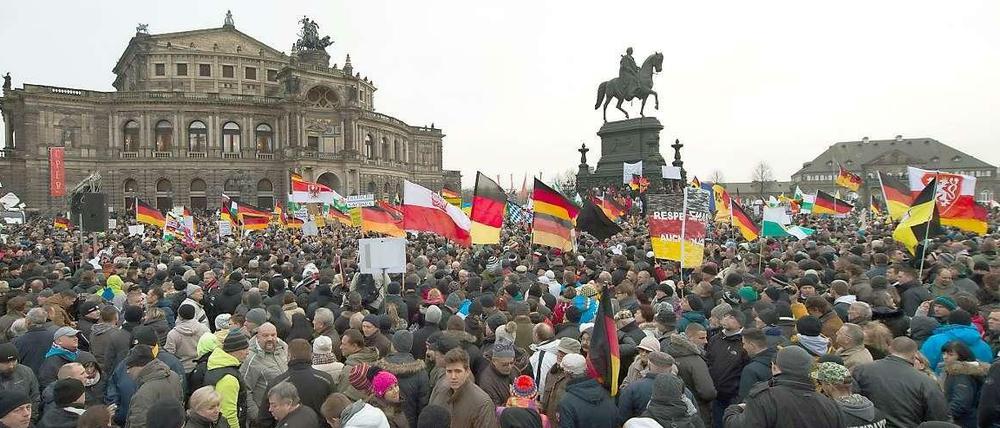Pegida-Demo in Dresden.