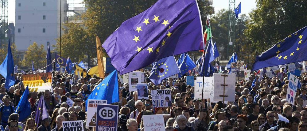Auf der Verliererseite. Im Oktober demonstrierten Hunderttausende in London für den Verbleib in der EU.