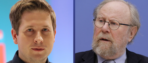 Der Juso-Vorsitzende Kevin Kühnert und Ex-Bundestagspräsident Wolfgang Thierse.