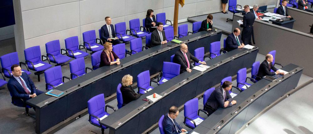 Abstand halten im Bundestag.