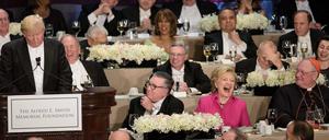 Donald Trump und Hillary Clinton bei dem Dinner in New York.