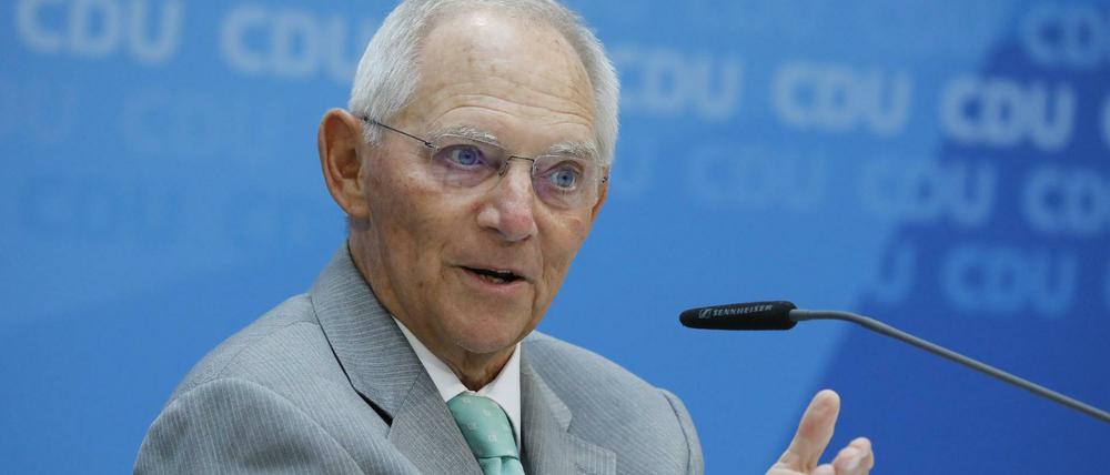 Wolfgang Schäuble, Präsident des Deutschen Bundestags, am Dienstag beim CDU Werkstattgespräch zum Klimaschutz im Konrad-Adenauer-Haus. , 