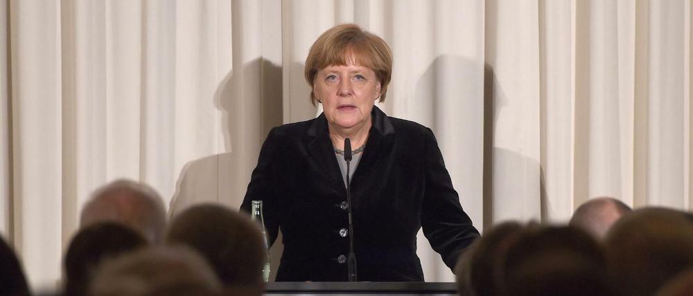 Angela Merkel am Mittwochabend vor dem Industrieclub in Düsseldorf.
