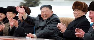 Freude bei der Einweihung von Samjiyon: Nordkoreas Machthaber Kim Jong Un 