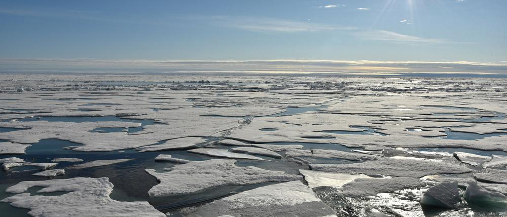 Die Eisdecke auf dem Arktischen Ozean am Nordpol, aufgenommen im August dieses Jahres. 