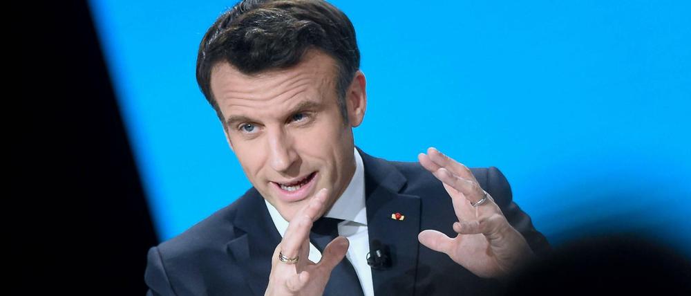 Hat viel vor: Emmanuel Macron bei der Vorstellung seines Wahlprogramms am 17. März.