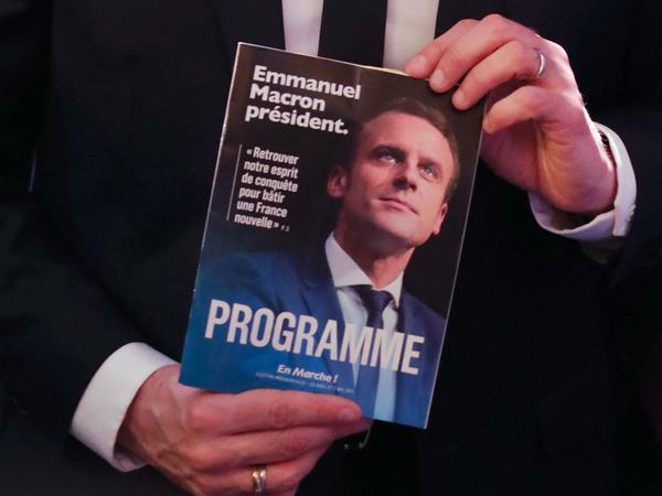 Am Donnerstag stellte Macron sein Wahlprogramm vor.