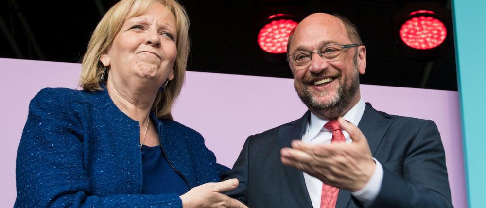 Wer ist am Ende schuld? Ministerpräsidentin Hannelore Kraft und der SPD-Kanzlerkandiat Martin Schulz. 