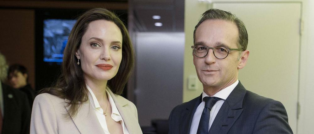 Schauspielerin und UNHCR-Sondergesandte Angelina Jolie mit Außenminister Heiko Maas (SPD) 