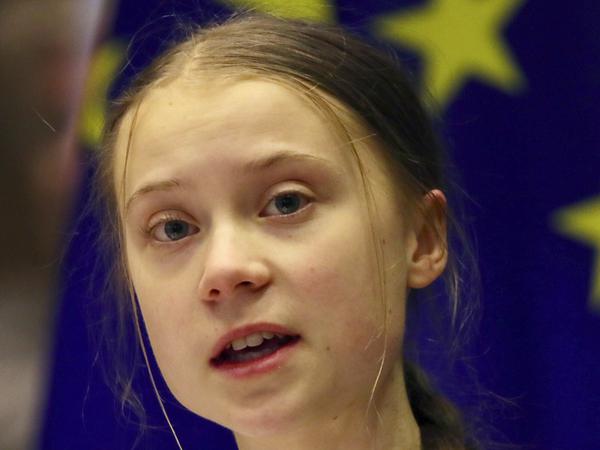 Vor dem Krieg hatte Klimaschutz Priorität: Greta Thunberg, schwedische Klimaaktivistin, 2020 vor dem Umweltrat des Europäischen Parlaments.