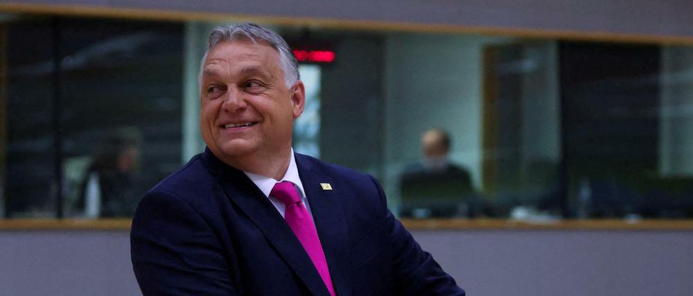 Ungarns Regierungschef Viktor Orbán beim Sondergipfel in Brüssel. 