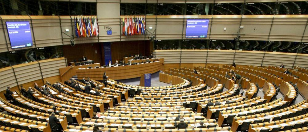 Ein Blick in das Europa-Parlament in Brüssel.