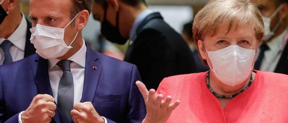 Gestikulieren hilft nicht mehr: Bundeskanzlerin Angela Merkel und Frankreichs Präsident Emmanuel Macron.