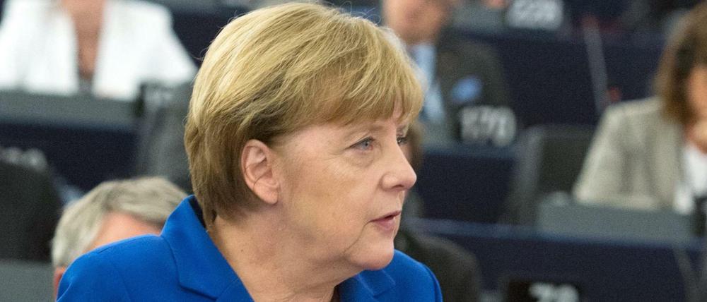 Angela Merkel im Europaparlament in Straßburg.