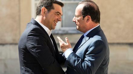 Der griechische Regierungschef Alexis Tsipras (links) und Frankreichs Staatschef François Hollande. 